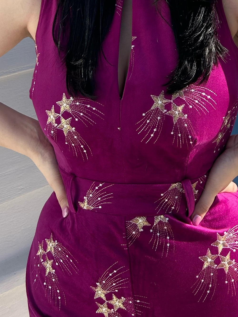 Nasty Gal Embroidered Velvet Jumpsuit - Picture 8 of 8